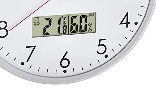 TFA Dostmann 60.3048.02 Wanduhr Thermo-Hygrometer weiß
