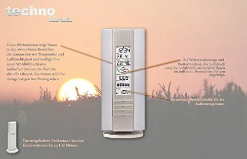 Technoline WS 7394-IT Wetterstation Luftdruck Historie