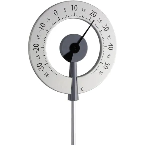 TFA Dostmann Lollipop Gartenthermometer Silber-Anthrazit 95 cm