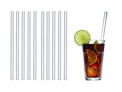 TFA Dostmann GlasWerk Long Trinkhalme 10 Stück 23 cm Glas