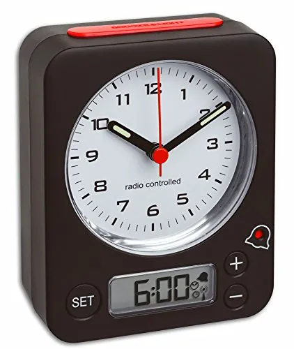 TFA Dostmann Combo 60.1511.01.05 Funkwecker Schwarz-Rot Display