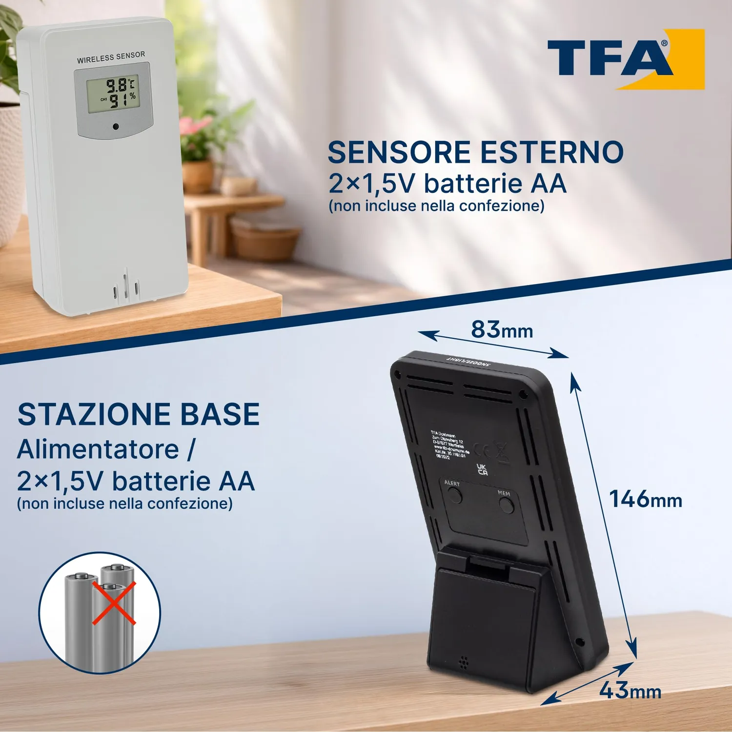 TFA Dostmann Wetterstation 35.1165.01 Funk schwarz