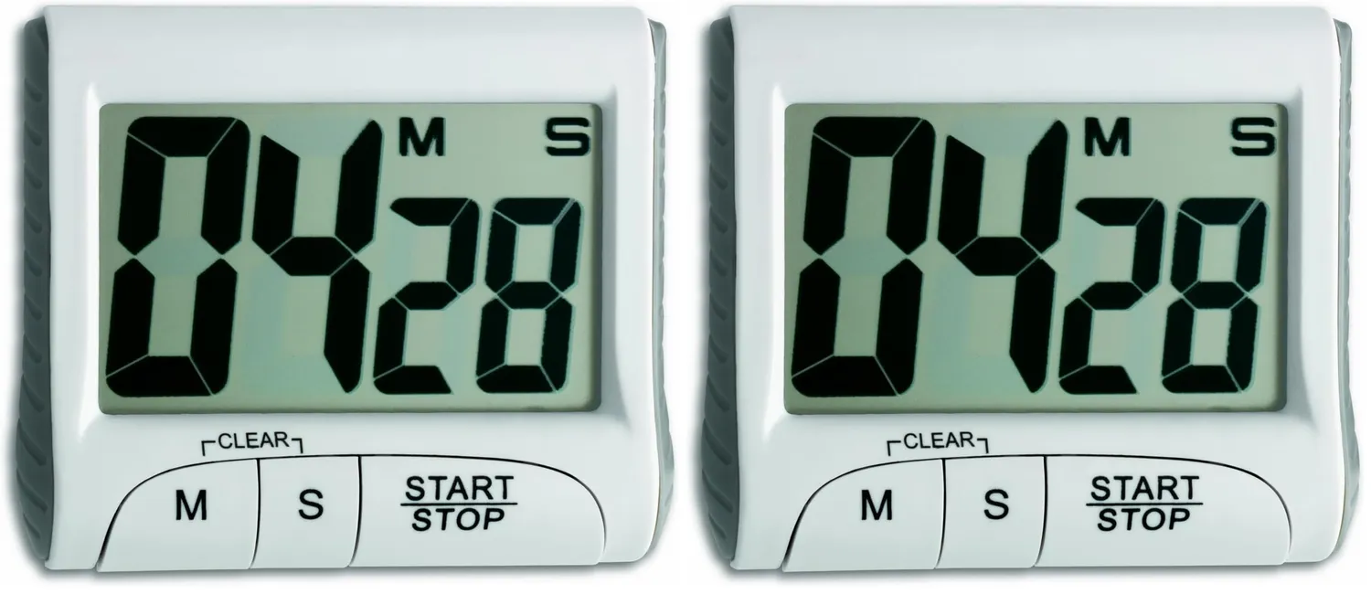 TFA Dostmann 38.2021.02 Digitaler Timer weiß 99 Min mit Memory