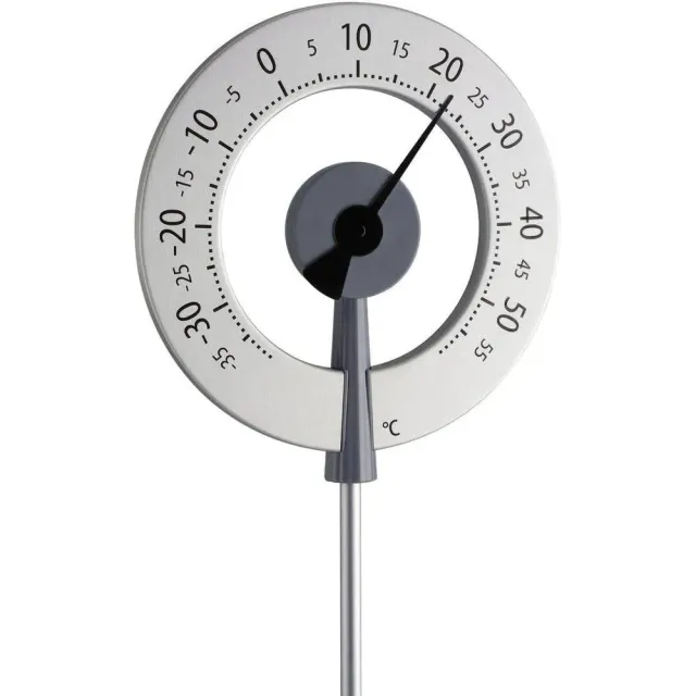 TFA Dostmann Lollipop Gartenthermometer Silber-Anthrazit 95 cm