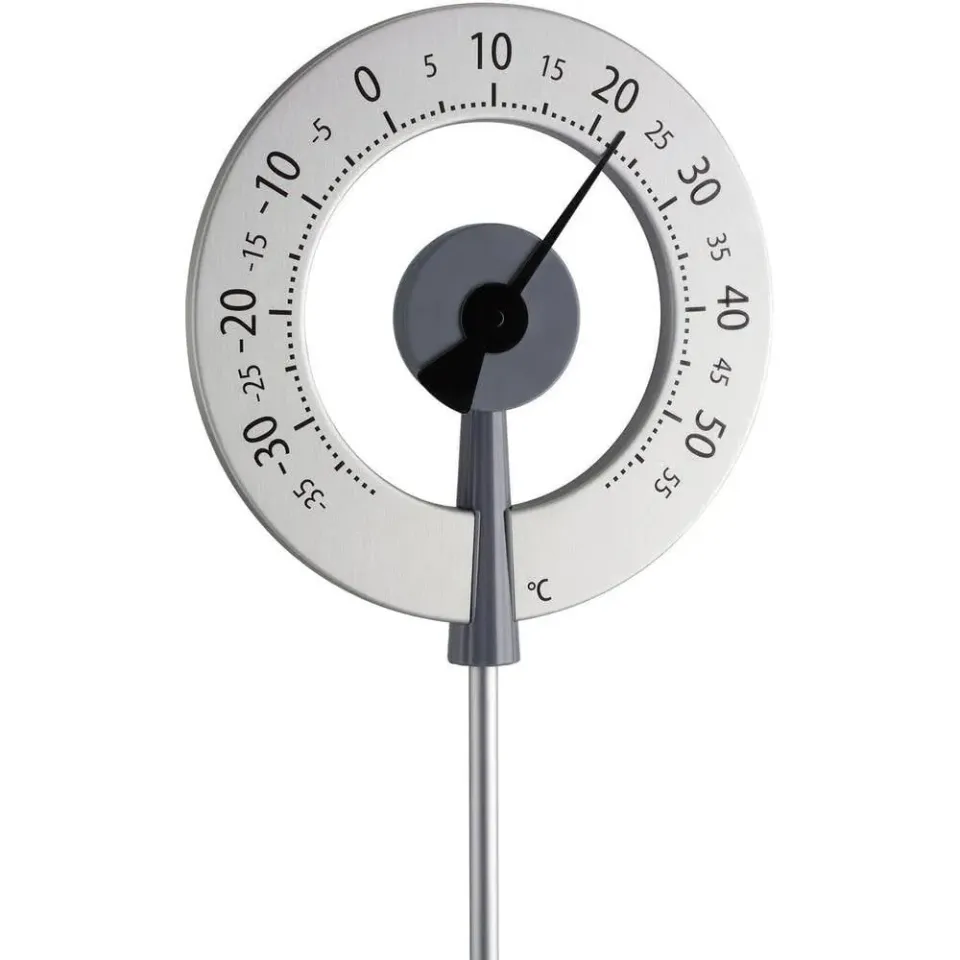 TFA Dostmann Lollipop Gartenthermometer Silber-Anthrazit 95 cm