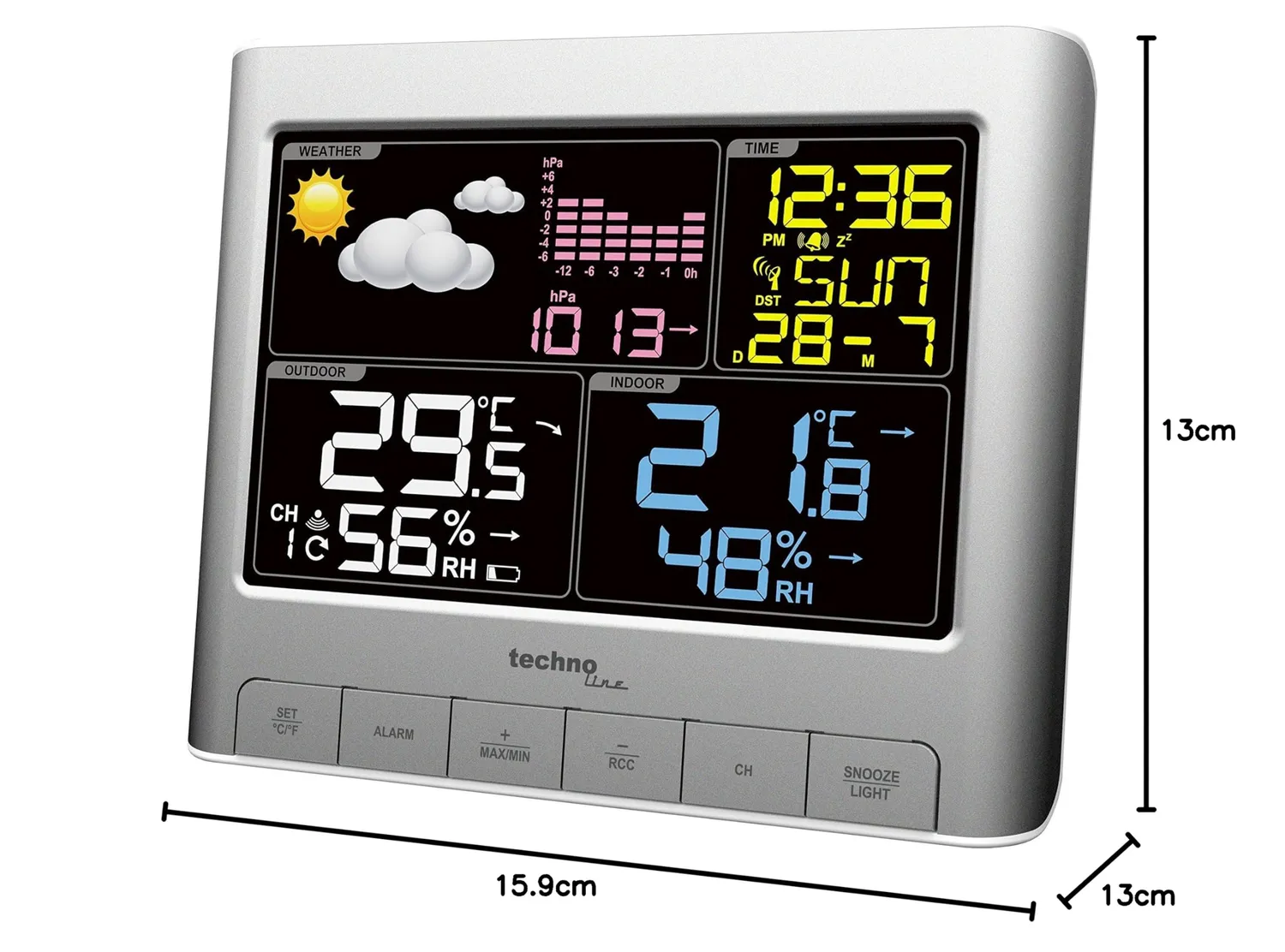 Technoline WS 6449 Wetterstation Funk DCF farbig