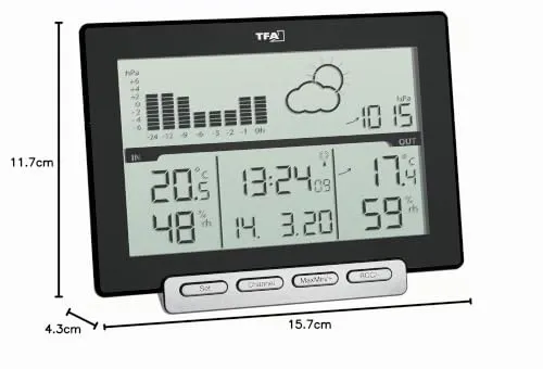 TFA Dostmann Meteo Sens 35.1139.01 Funkwetterstation schwarz
