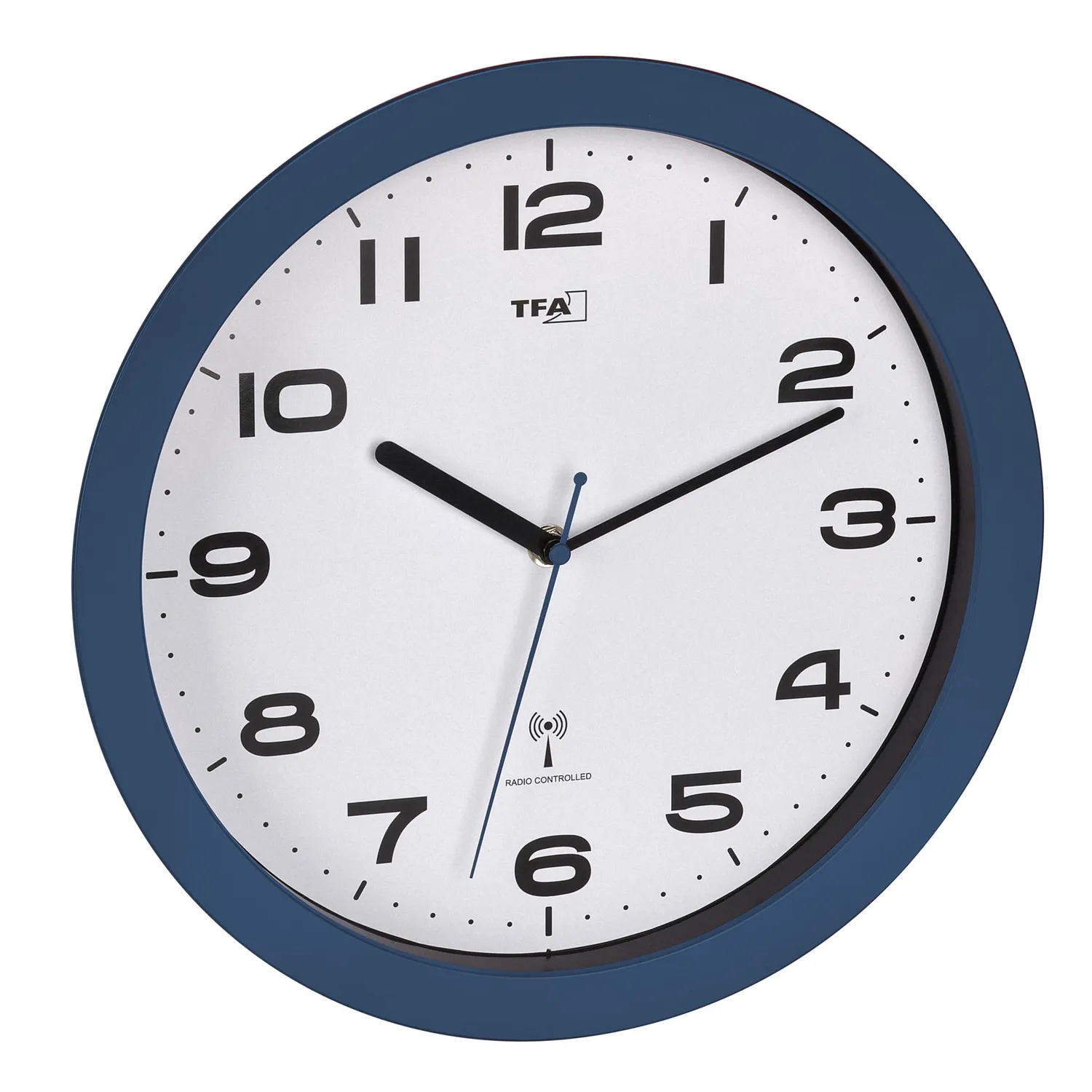 TFA Dostmann View 60.3554 Funk-Wanduhr 32cm blau Sweep