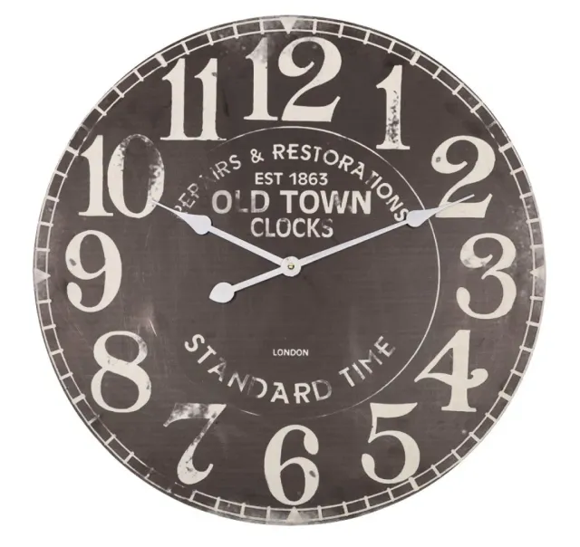 Technoline Wanduhr Quarz analog Retro MDF Ø 60 cm