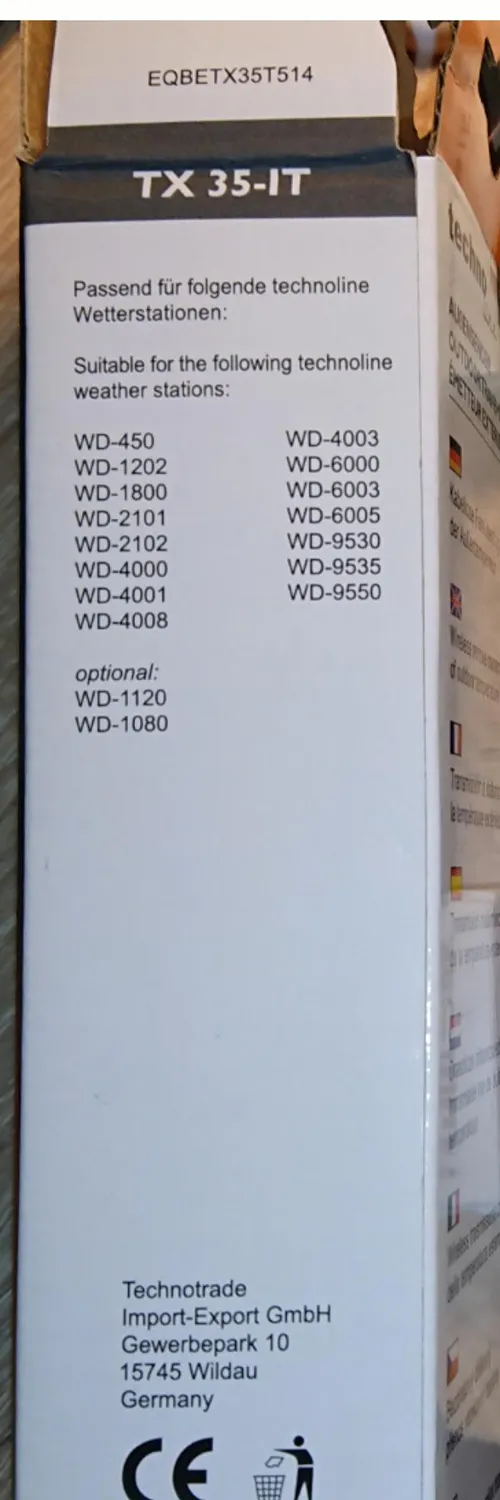Technoline TX 35-IT Außensender weiß Ersatz