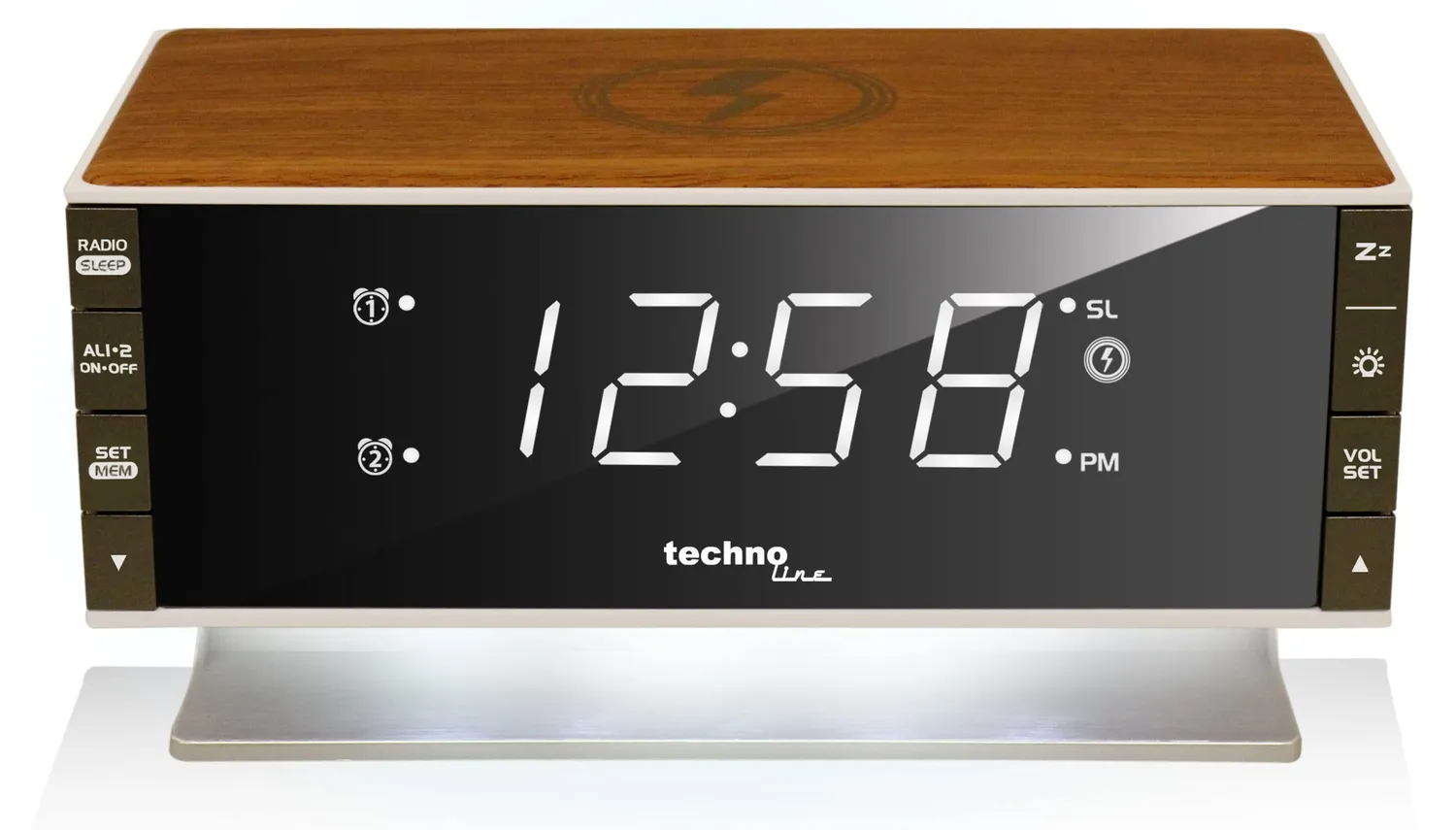 Technoline WT487 Radiowecker LED mit Qi-Ladefunktion