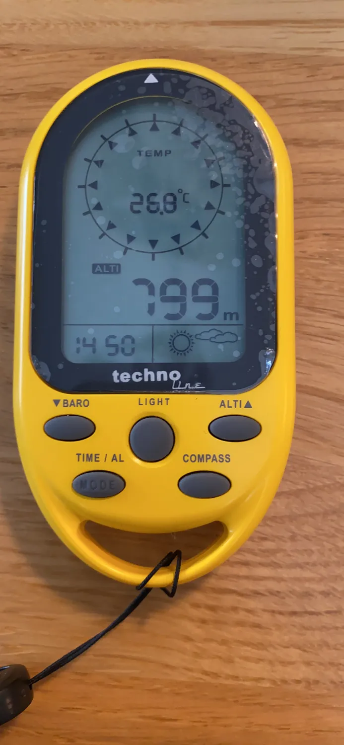 Technoline EA 3050 Kompass gelb mit Höhenmesser