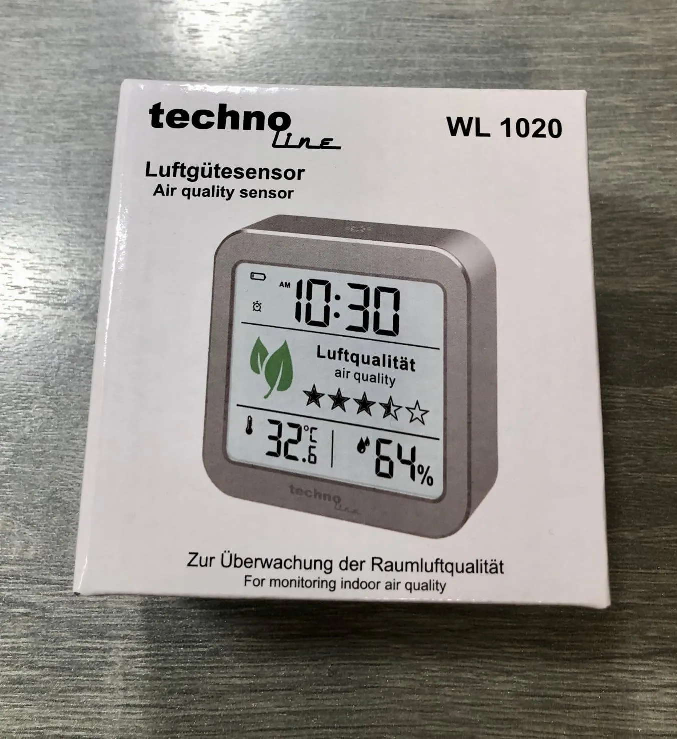 Technoline WL1020 Funkwanduhr weiß mit Luftgüteanzeige