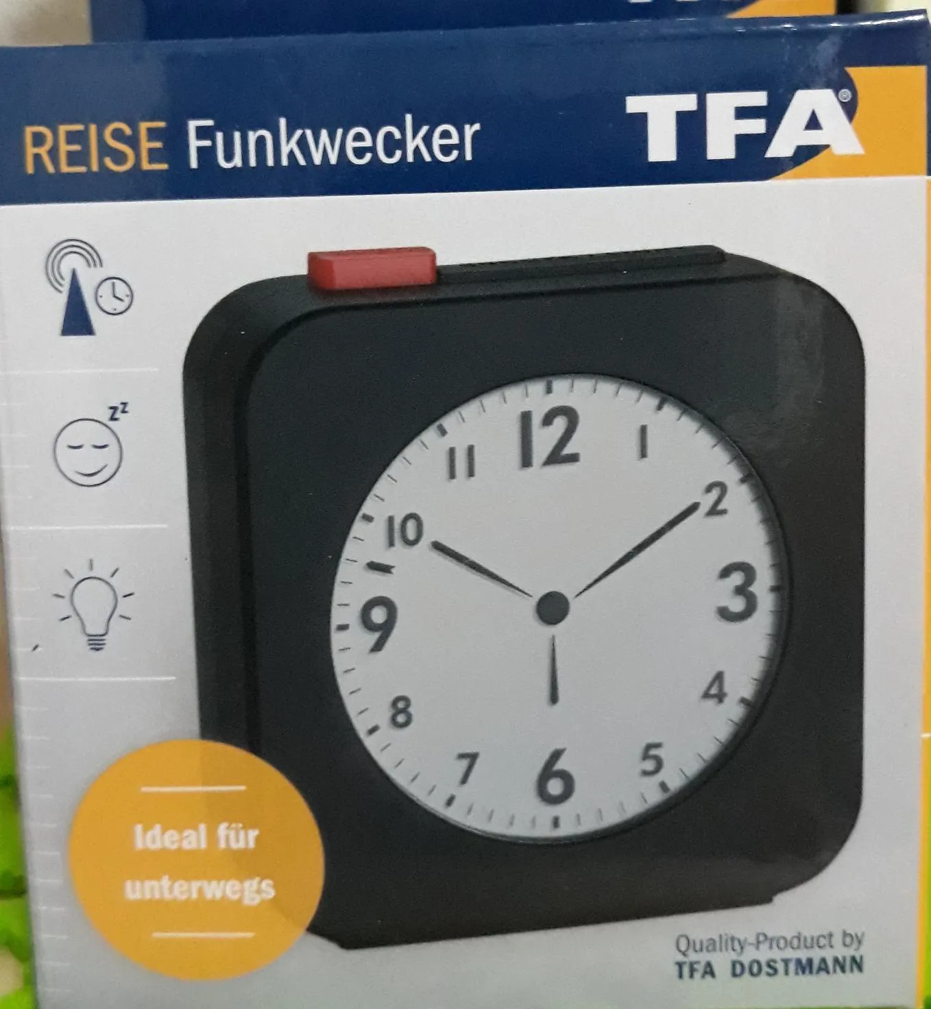 TFA Dostmann View 60.2555.01 Funkwecker schwarz-rot analog