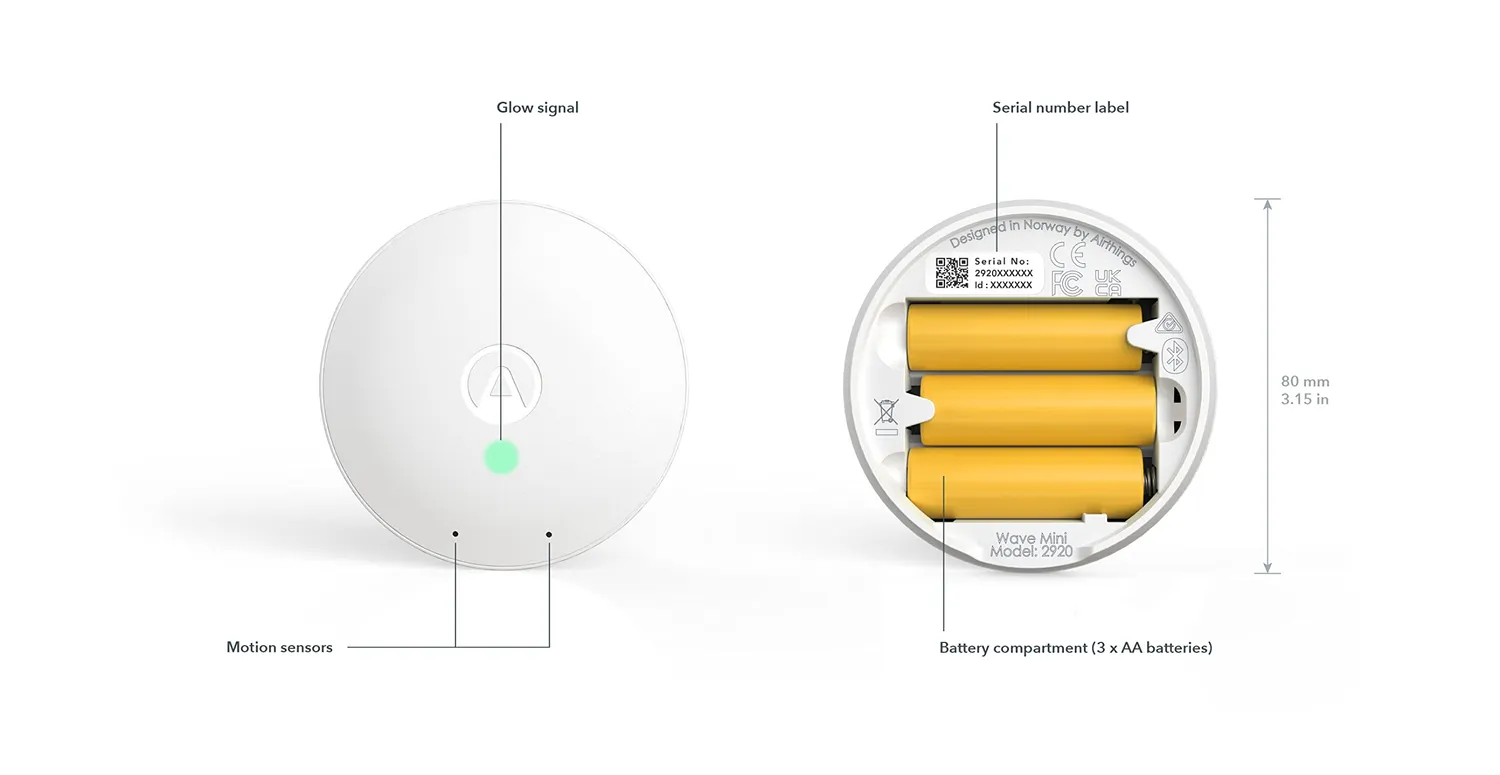 Airthings Wave Mini 292 Luftqualitätsmonitor VOC Mini