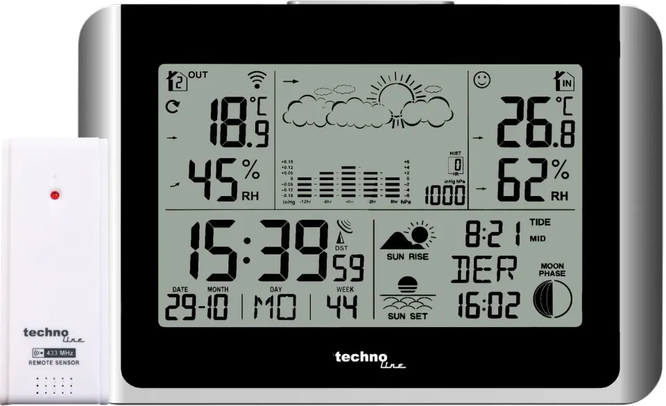 Technoline WS6767 Funk-Wetterstation mit Außensensor