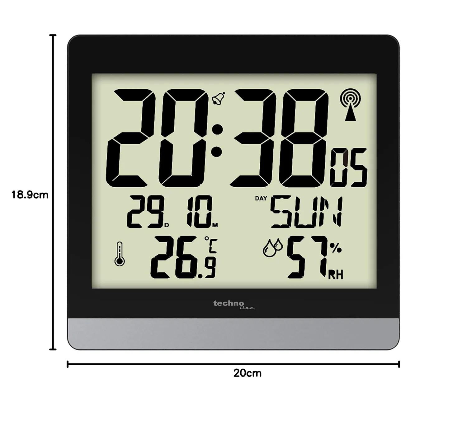 Technoline WS 8014 Funkwanduhr großes Display Klima