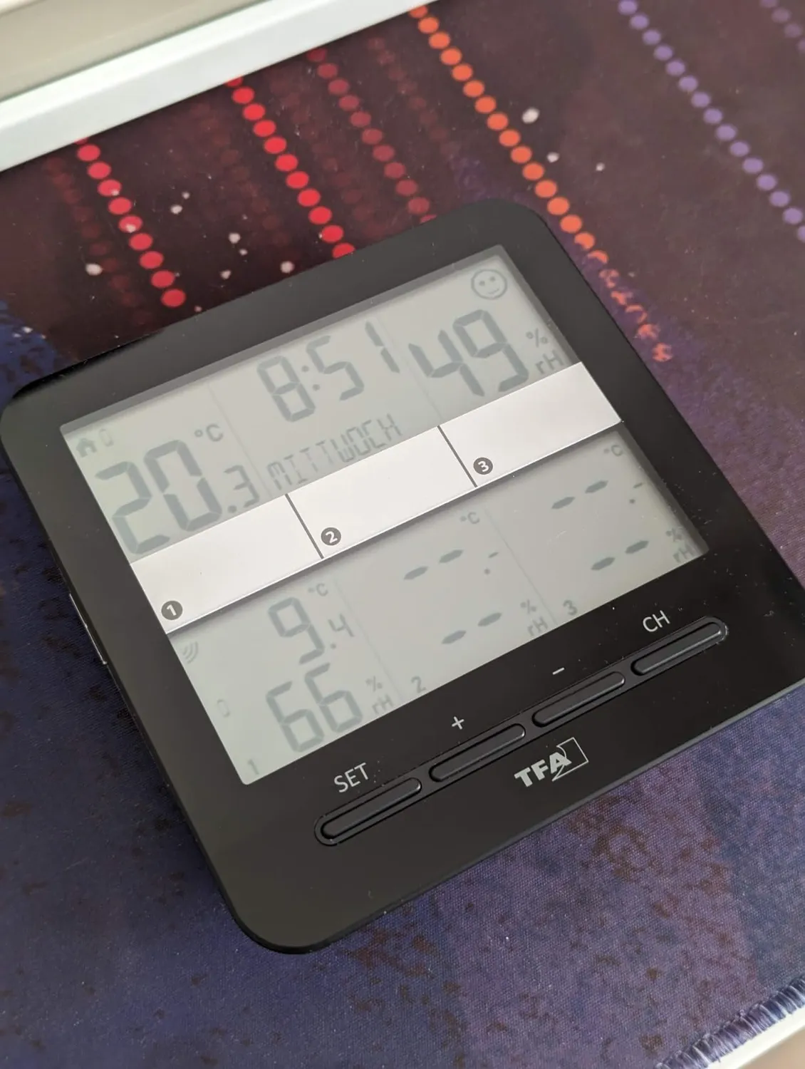 TFA Dostmann Klima@Home 30.3075.01 Thermo-Hygrometer 3 Sender Taupunkt