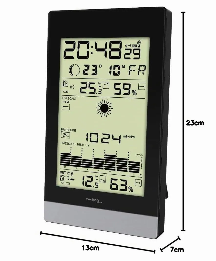 Technoline WS 9050 Wetterstation hochkant mit Frostalarm