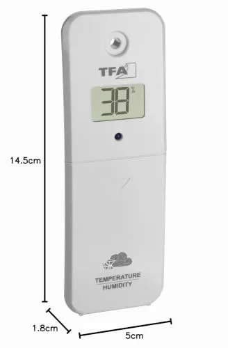 TFA Dostmann 30.3800.02 Thermo-Hygro-Sender weiß Display