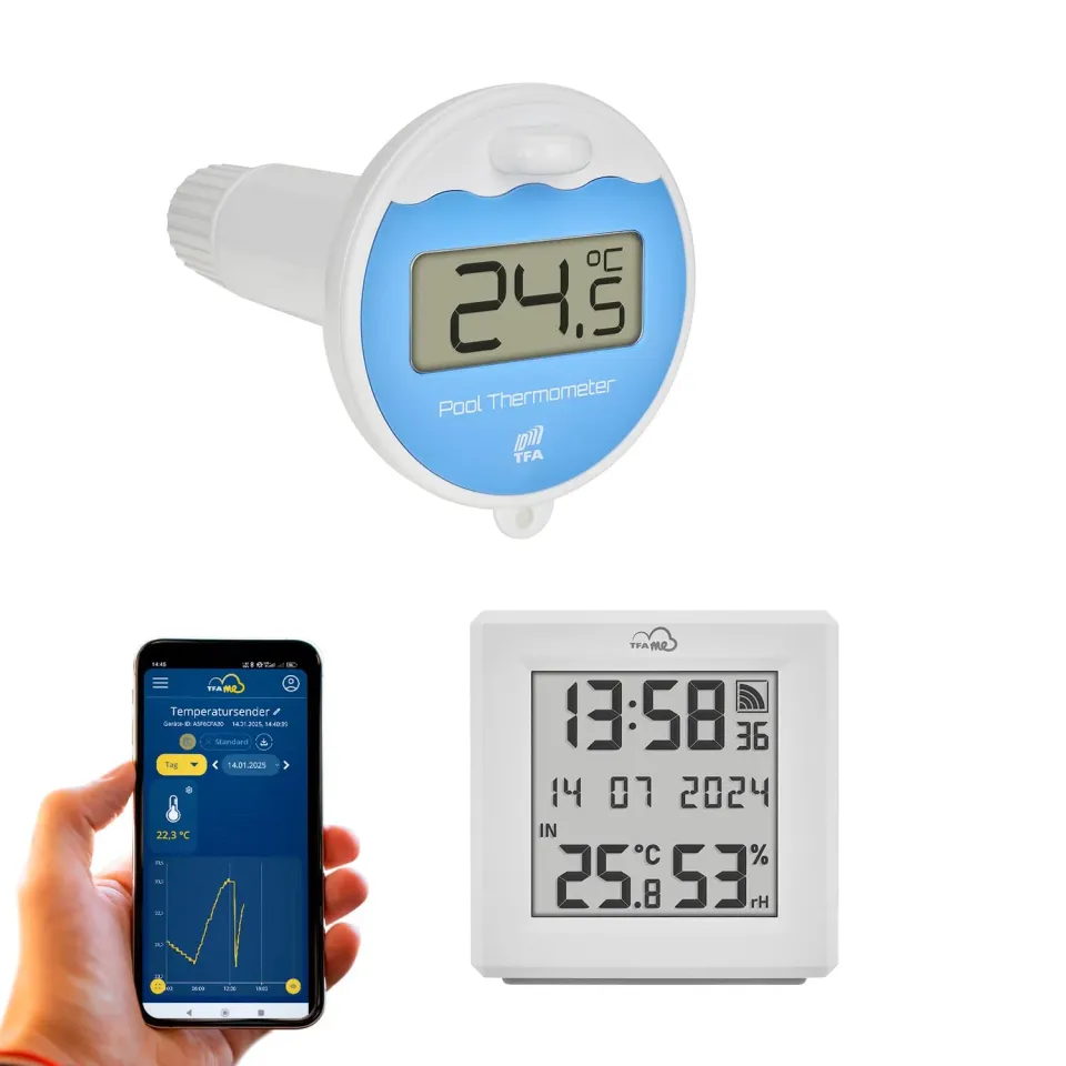 TFA Dostmann TFA.me 35.8110 Poolthermometer Starter Set WLAN