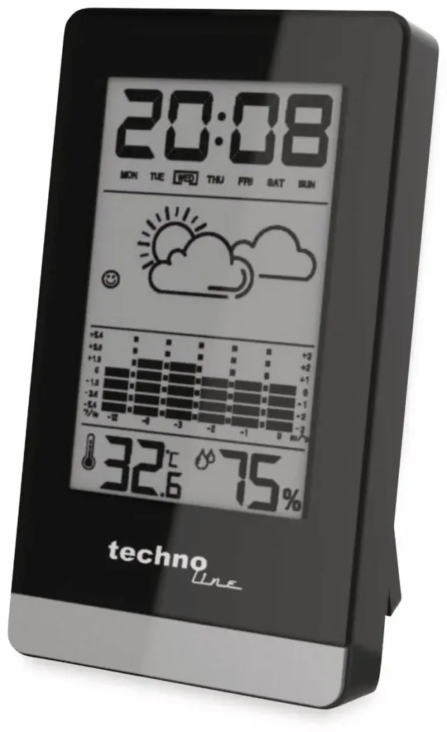 Technoline WS 9125 Wetterstation schwarz Touch-Licht Luftdruck