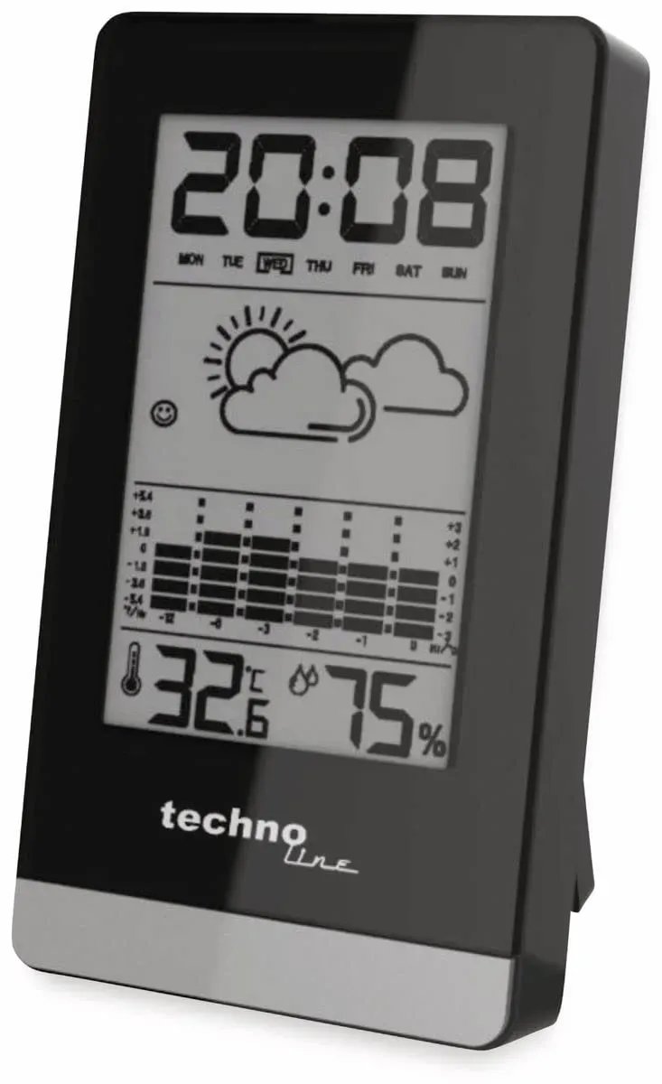 Technoline WS 9125 Wetterstation schwarz Touch-Licht Luftdruck