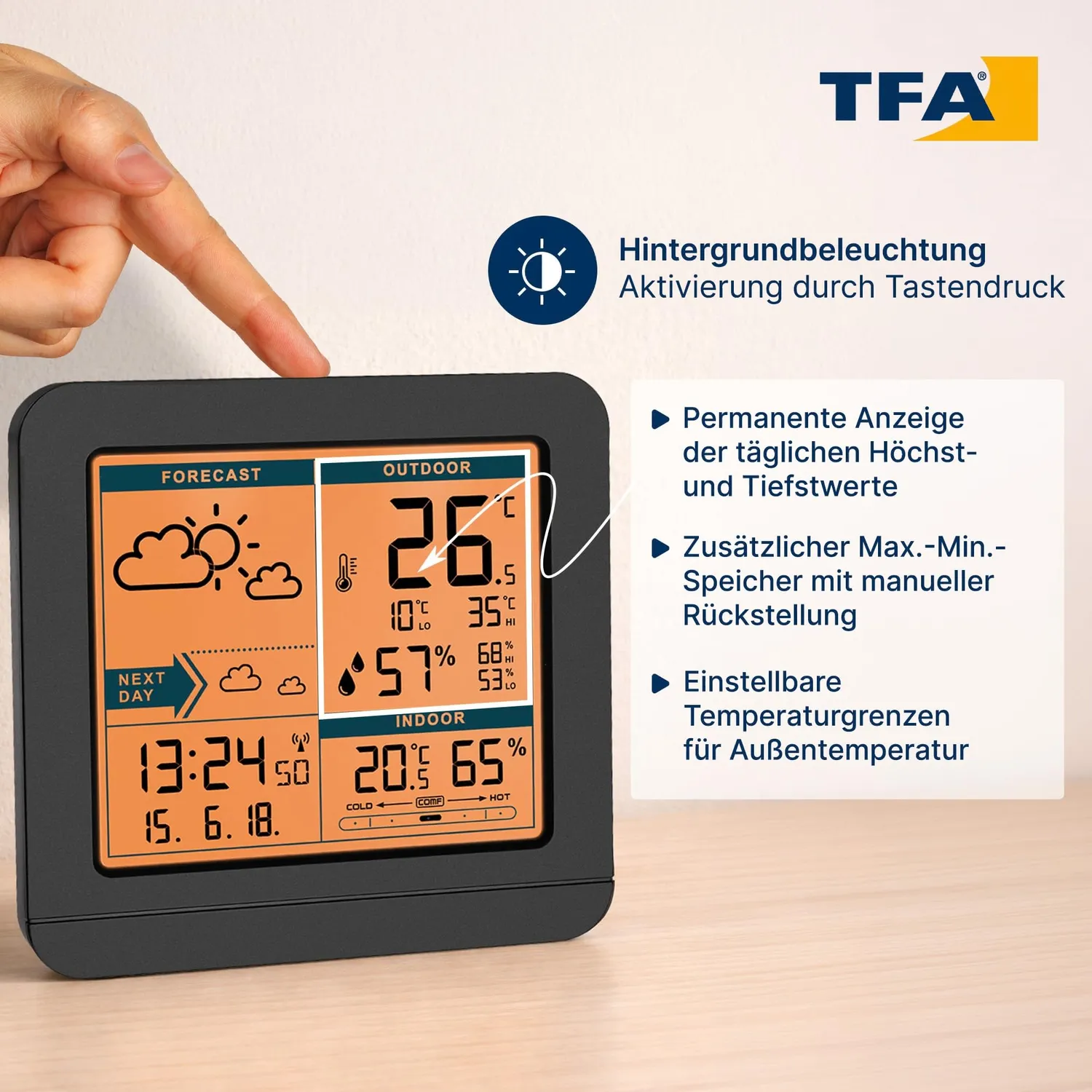 TFA Dostmann SKY 35.1152.01 Funk-Wetterstation schwarz
