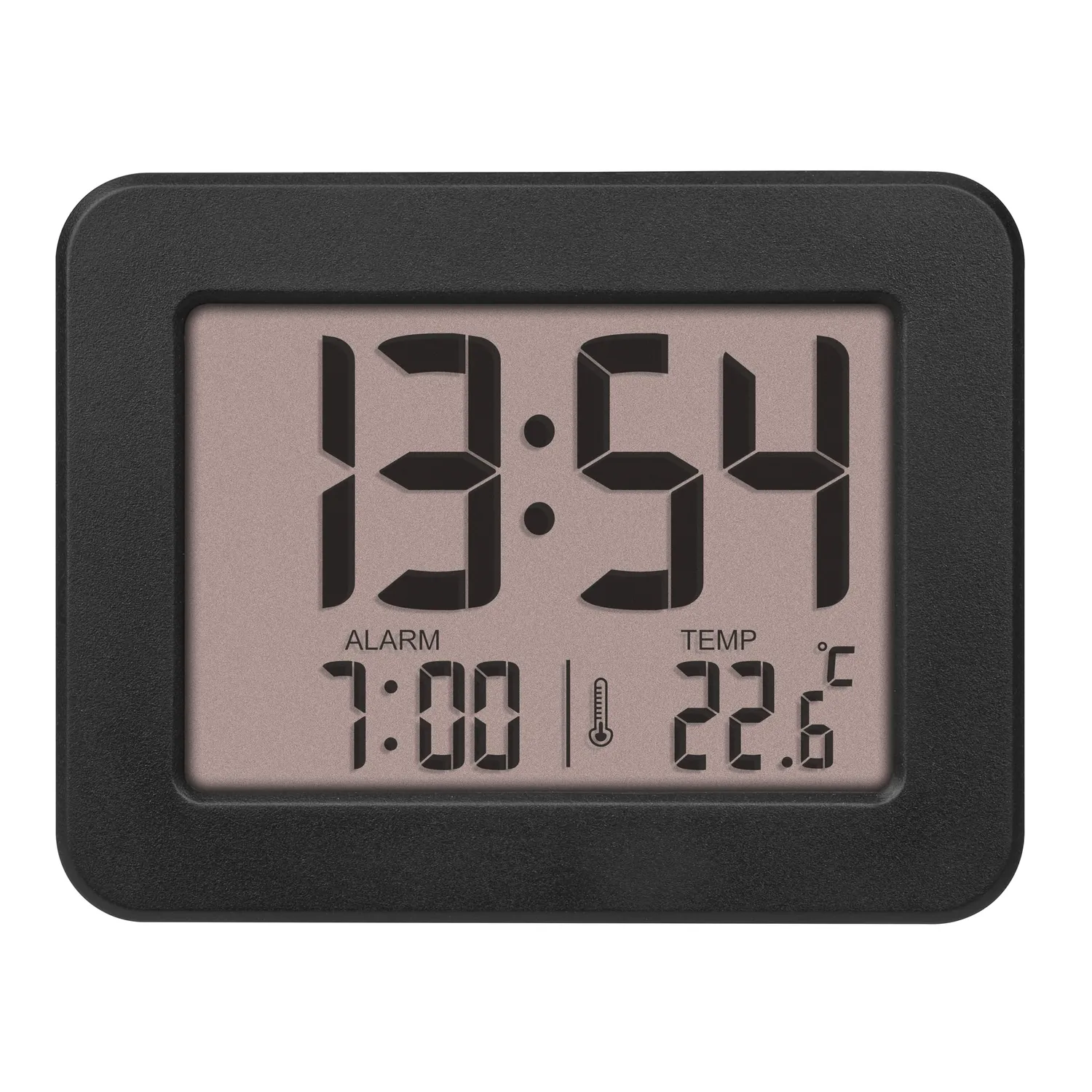 TFA Dostmann 60.2044.01 Mini Wecker digital schwarz mit Temperatur