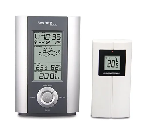 Technoline WS 6710 Wetterstation grau mit Mondphase Sensor