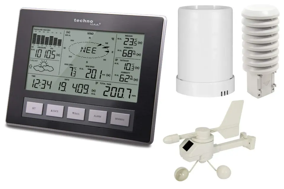 Technoline WS 2816 Profi Funk-Wetterstation mit Windmesser
