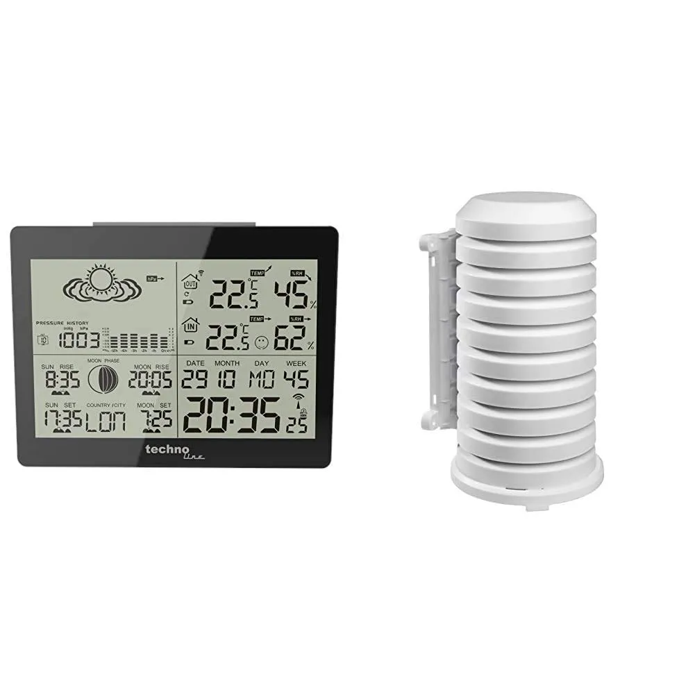 Technoline WS 6750 Wetterstation schwarz-orange Mondphase
