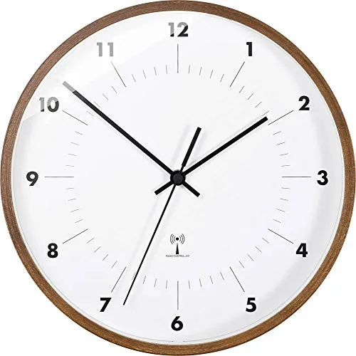 TFA Dostmann 98.1097 Funk-Wanduhr Holzrahmen analog
