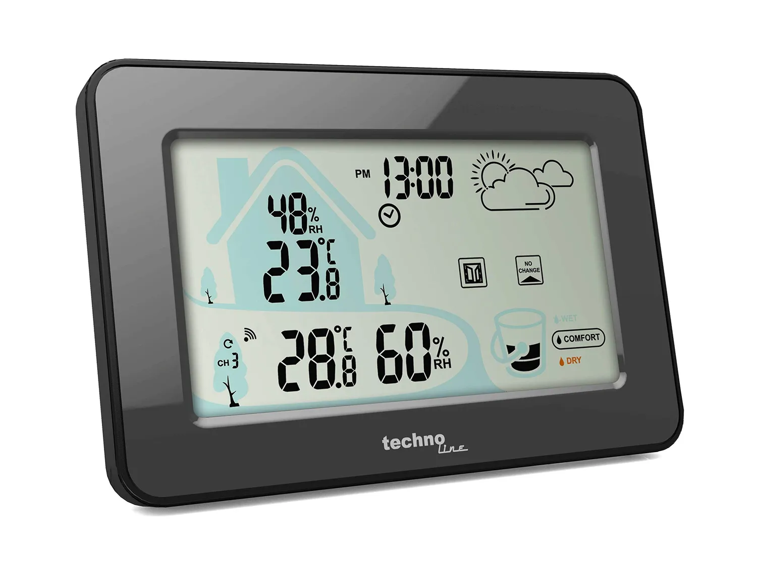 Technoline WS 9490 Wetterstation schwarz mit Außensender