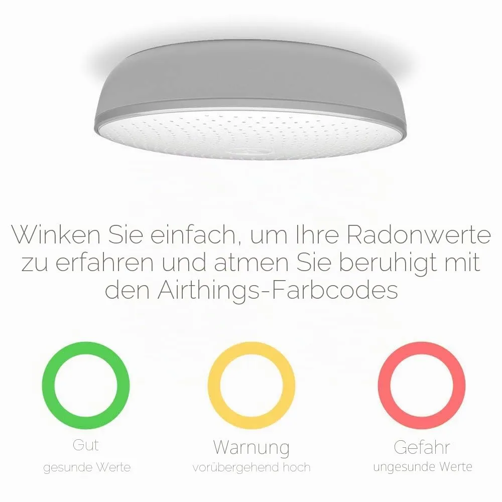 Airthings 2950 Wave Radon Messgerät App Lichtring