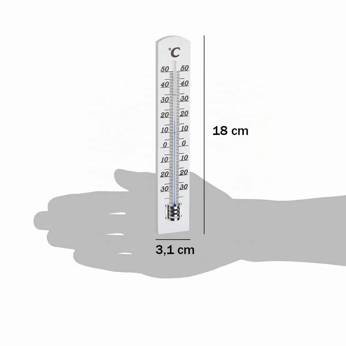 TFA Dostmann 12.1003.09 Innenthermometer Buche weiß analog