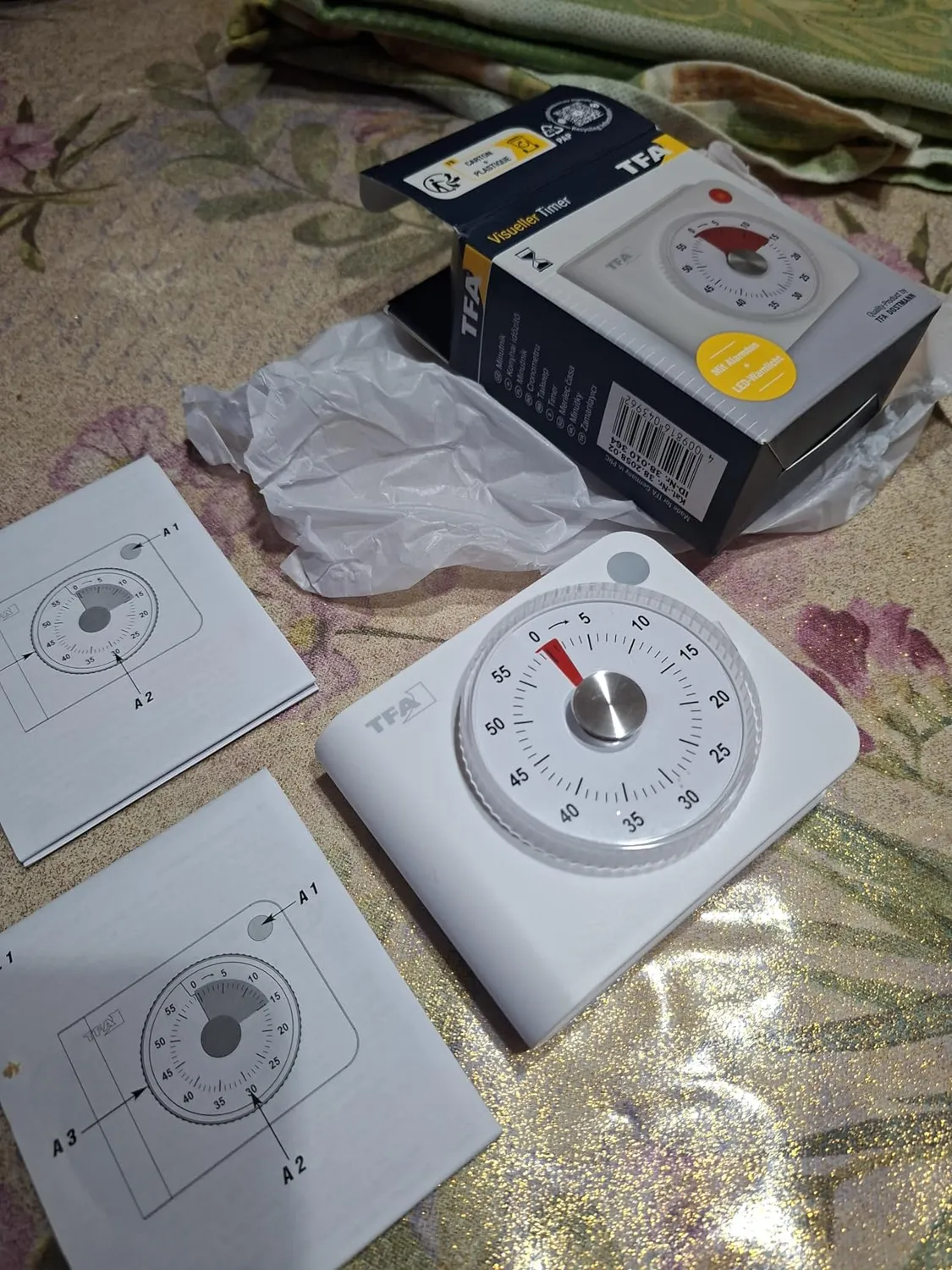 TFA Dostmann 38.2058.02 Küchentimer weiß 60 Minuten analog