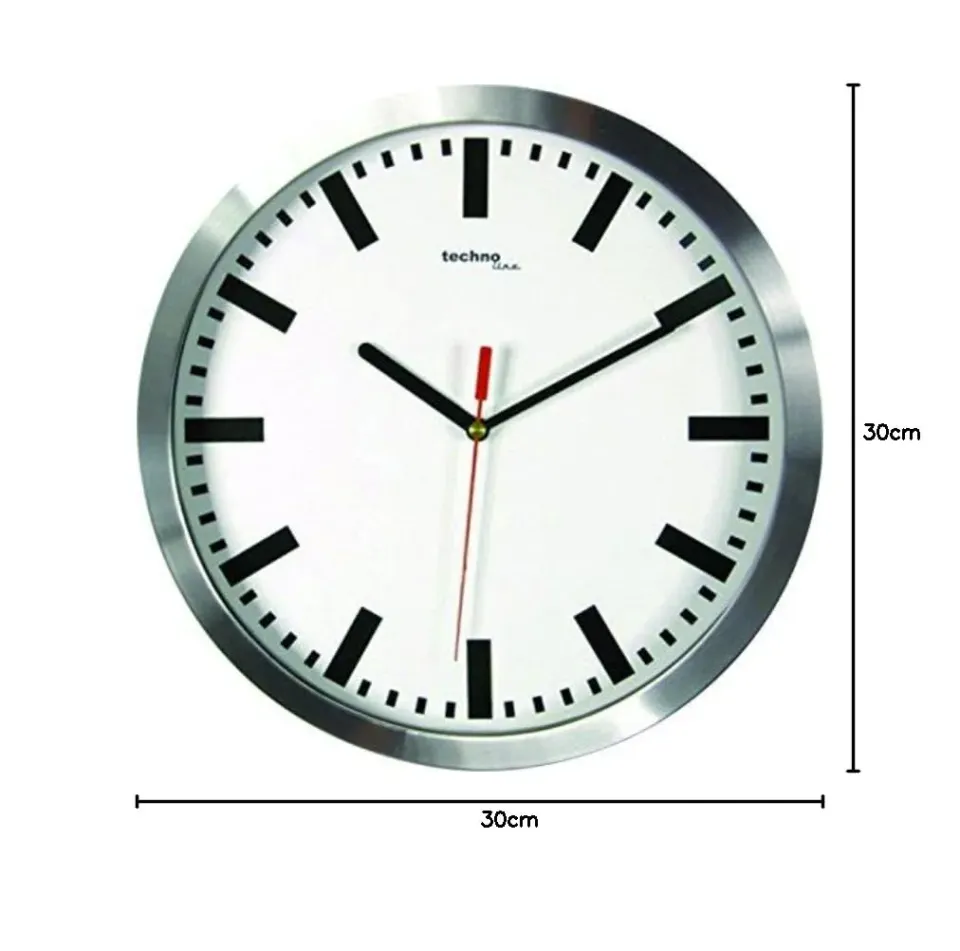 Technoline WT 7610 Quarzwanduhr Ø 30 cm silber