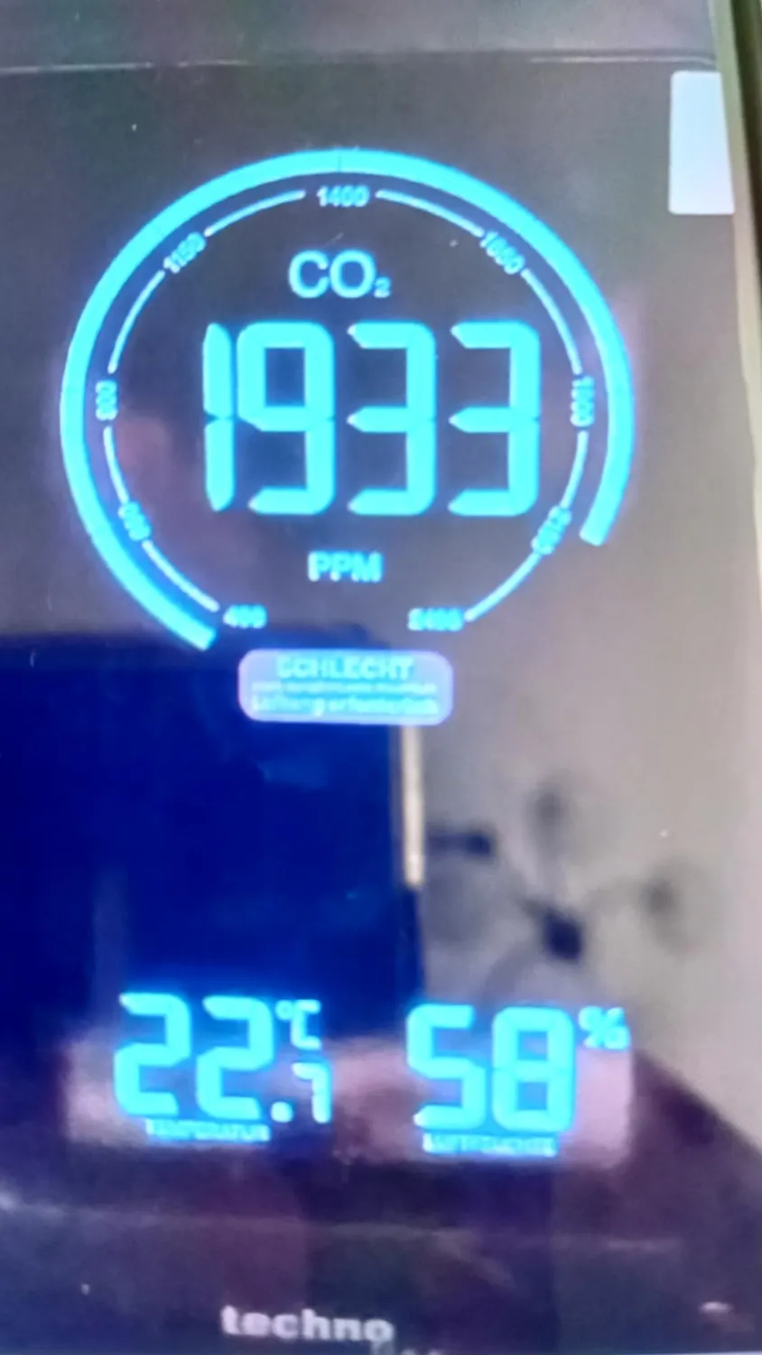 Technoline WL1030 CO2-Messgerät Schwarz NDIR-Ampel