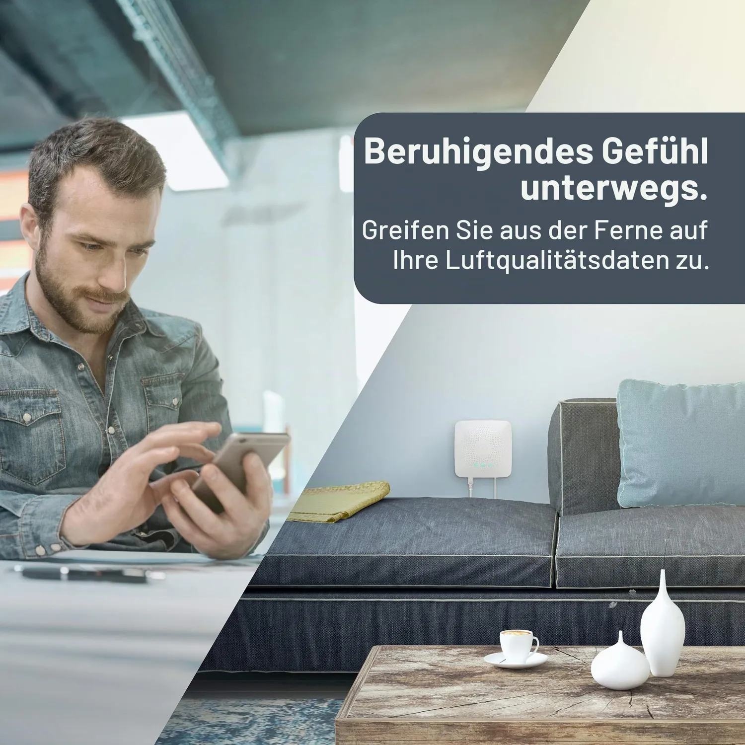 Airthings Hub für Wave Luftqualitätsmonitore mit App