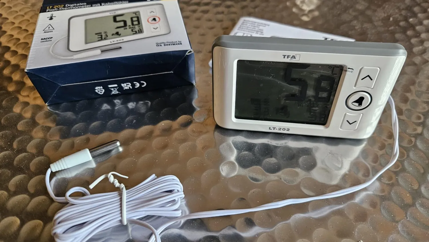 TFA Dostmann LT202 30.1052 Profi-Thermometer weiß Alarm