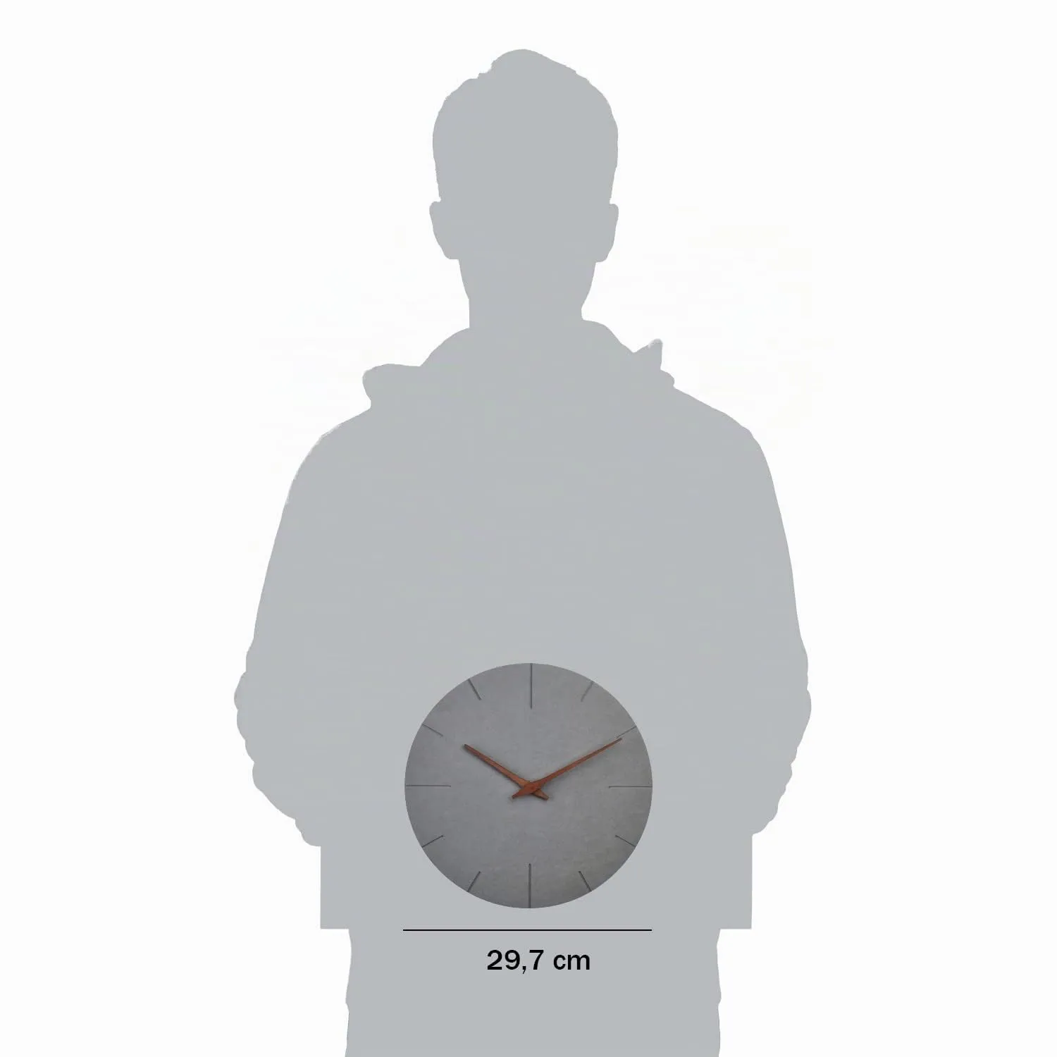 TFA Dostmann 60.3071.10 Wanduhr Beton-Optik Grau 29,7 cm