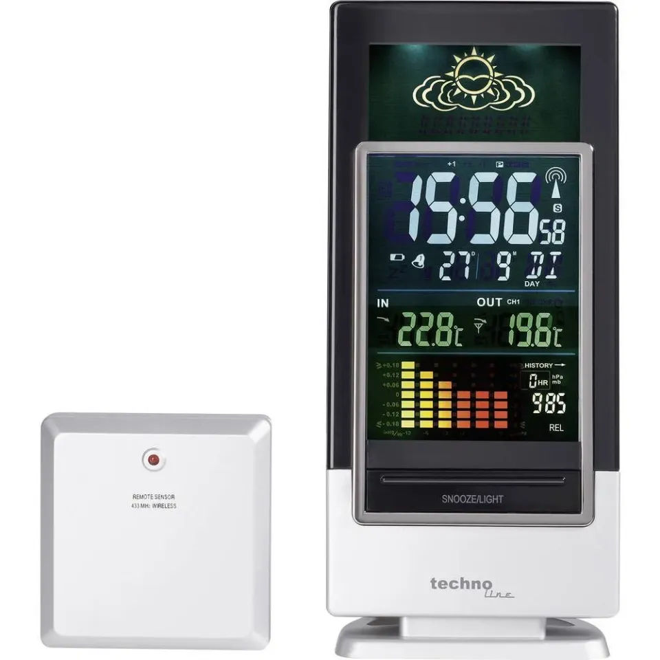 Technoline WS 6502 Wetterstation Farbdisplay 3 Sender möglich