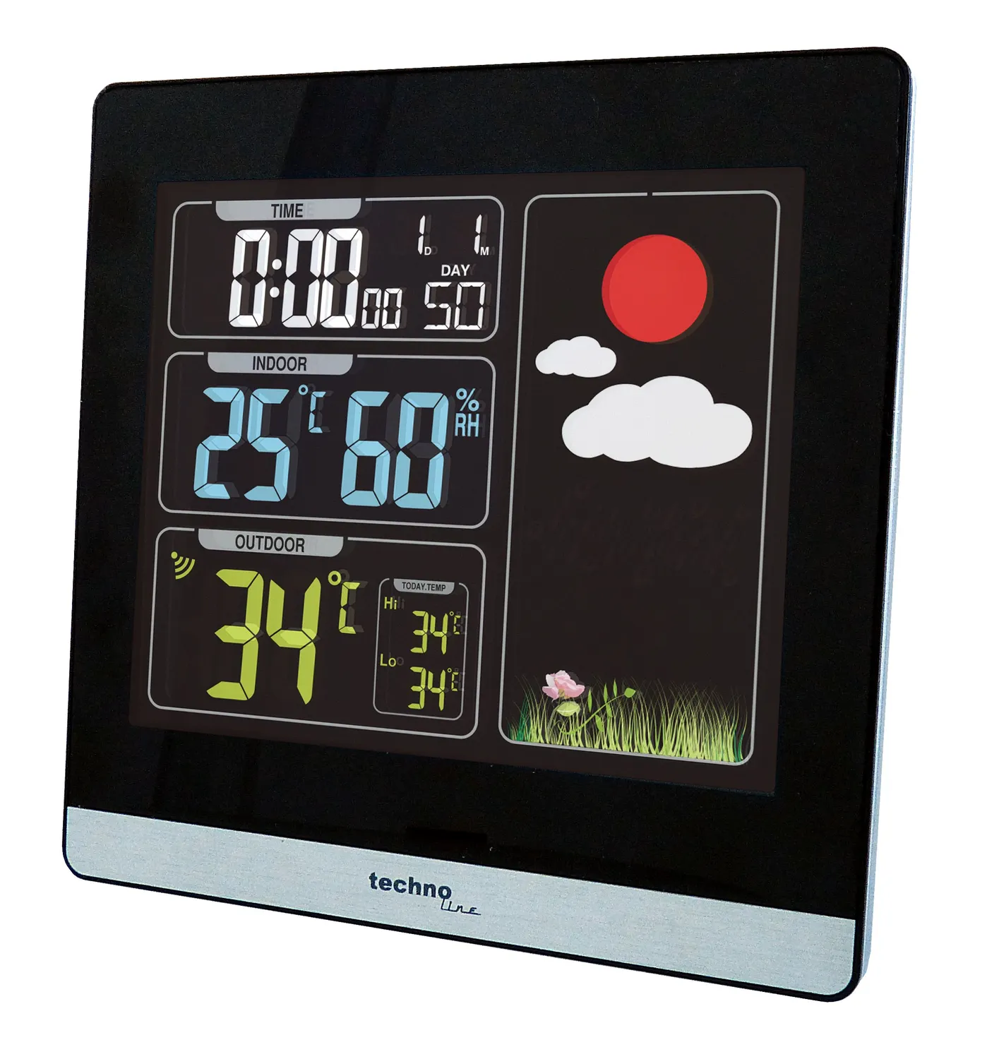 Technoline WS 6448 Funk-Wetterstation mit Außensensor Wecker