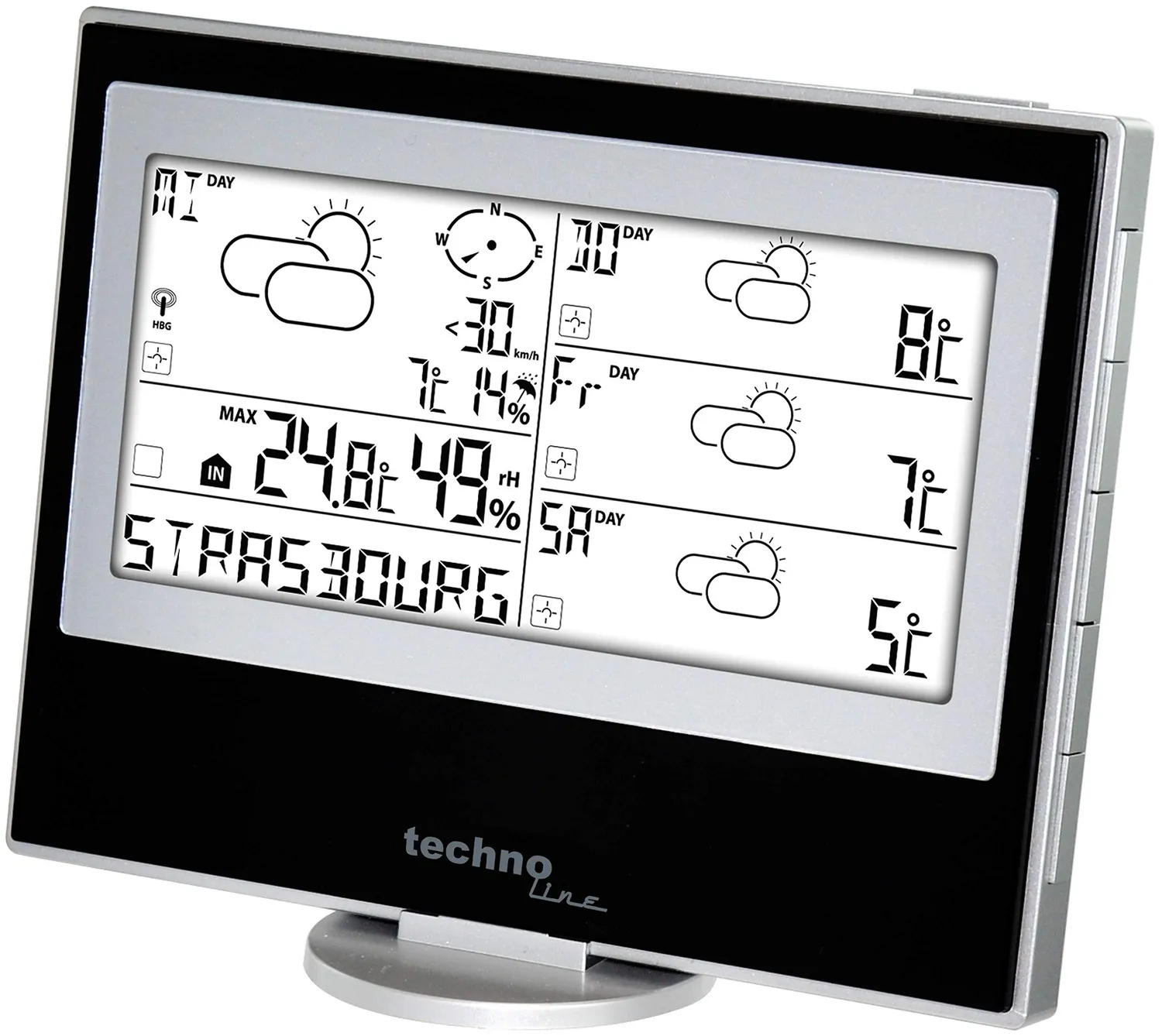 Technoline WM 5200 Meteotronic Funk-Wetterstation schwarz-grau