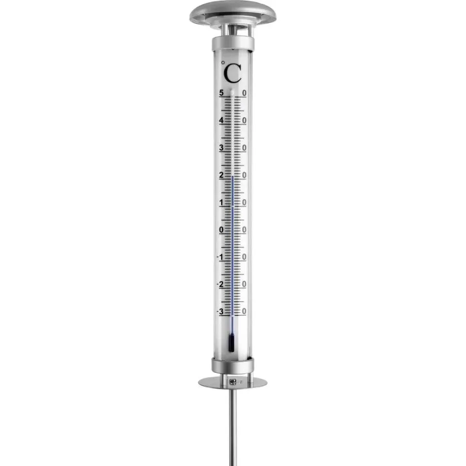 TFA Dostmann Solino 12.2057 Gartenthermometer Solar silber