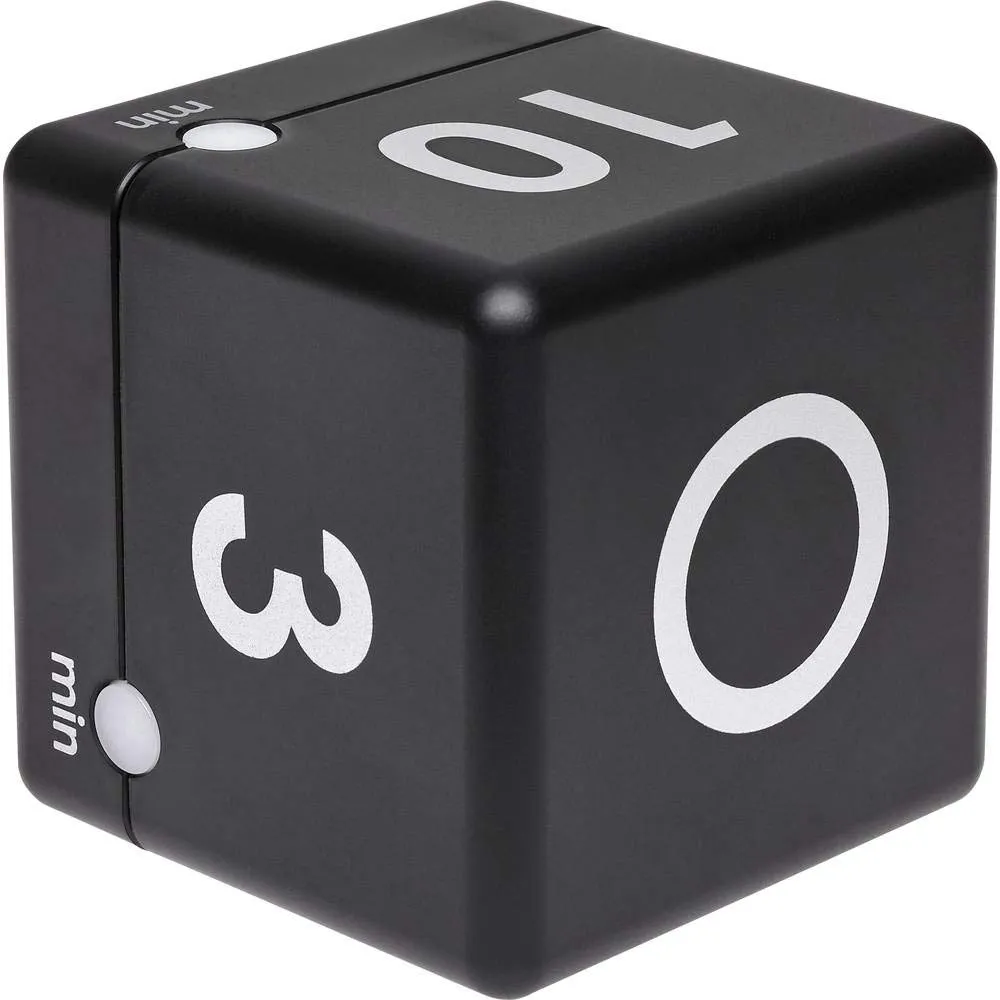 TFA Dostmann Cube Timer Zeitwürfel schwarz digital