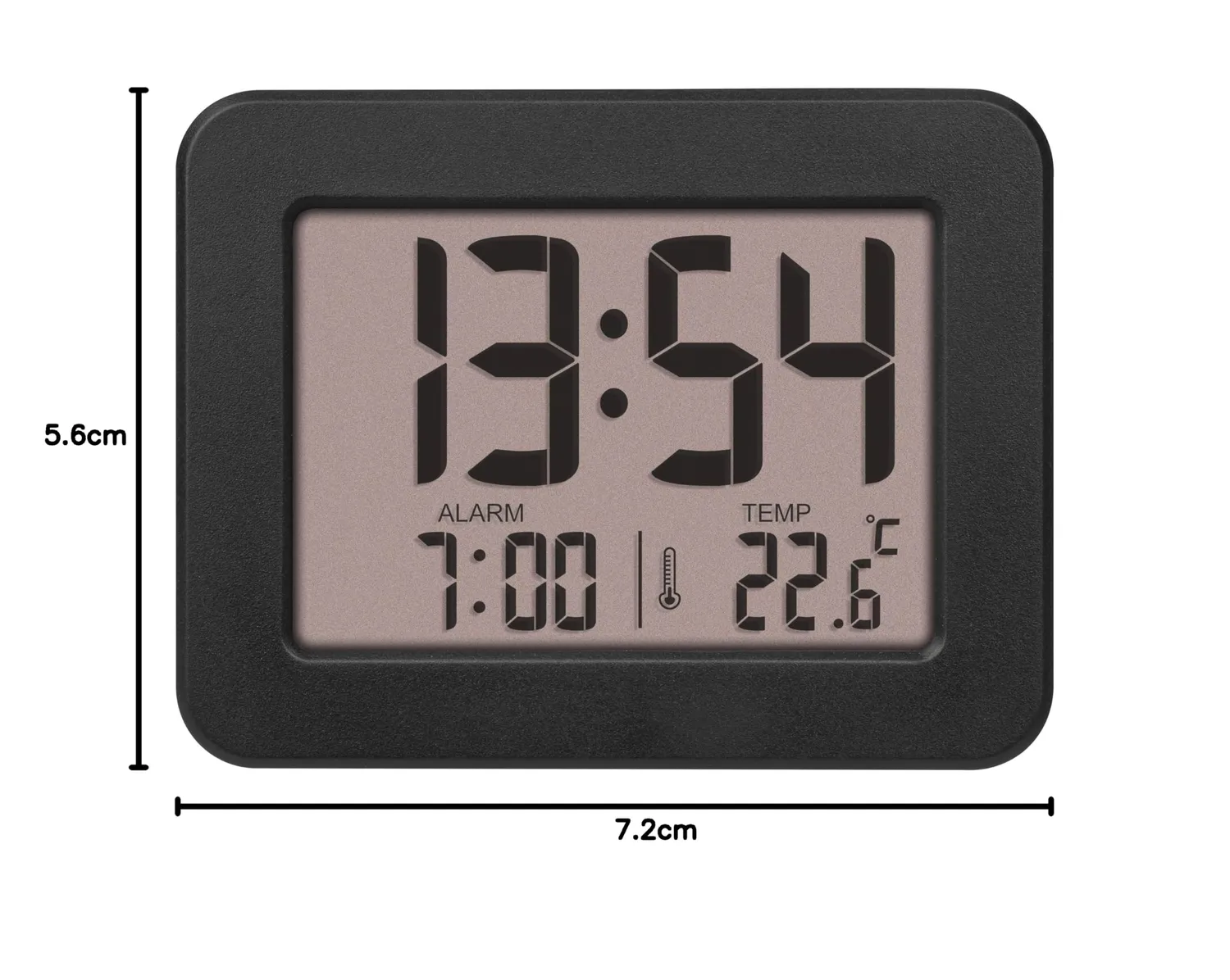 TFA Dostmann 60.2044.01 Mini Wecker digital schwarz mit Temperatur