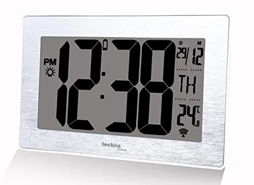 Technoline WS 8018 LED-Funkwanduhr silber 212 mm