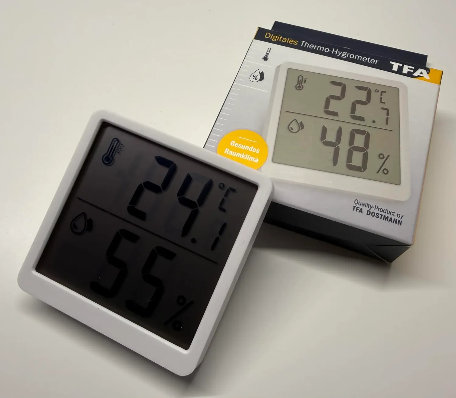 TFA Dostmann 30.5059.02.02 Thermo-Hygrometer 2er Set weiß digital